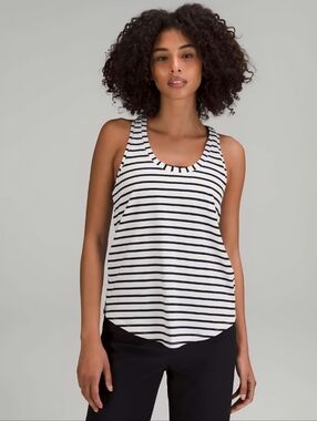 Lululemon Love Tank Top Yachtie Stripe White Black Size 14 NWT